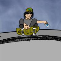 Grindland Extras: "Red and Monk Hit the Turf" Cartoon by The Larb